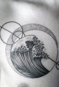 男人胸部图案-10张设计感十足的胸部几何纹身图案