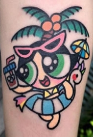 卡通飞天女警纹身图案--一组9张可爱的卡通飞天女警纹身图片