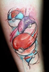 彩绘纹身图案-10张小巧可爱的精灵球纹身图案