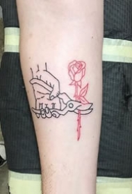 红黑色线条组成的创意纹身图案图片