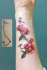 花朵纹身图--一组适合优雅女性的纹身花卉图案作品