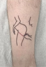 红黑线条纹身--一组由红黑色线条组成的简约创意纹身图案