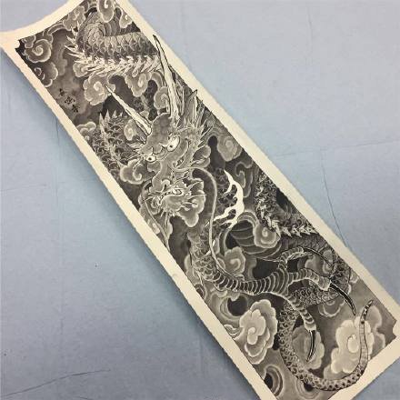 9张花臂花腿的传统纹身手稿图案欣赏