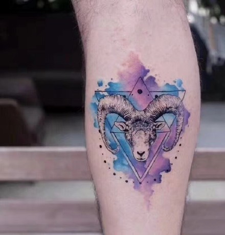 唯美水彩纹身--一组适合手臂等部位的水彩动物纹身图案