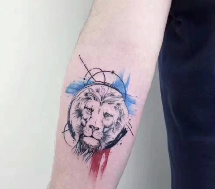 唯美水彩纹身--一组适合手臂等部位的水彩动物纹身图案