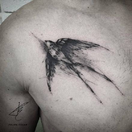 适合手臂和腿部的14张小黑灰点刺纹身图案