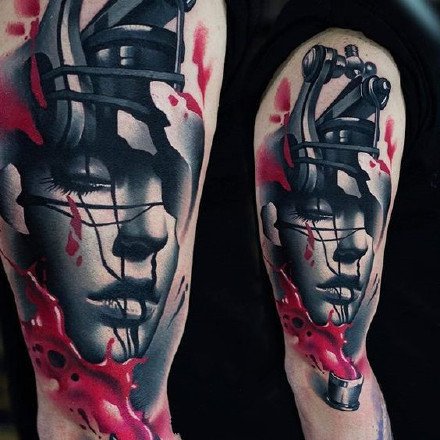 纹身器械纹身图--超写实适合纹身师的纹身机等纹身图案作品