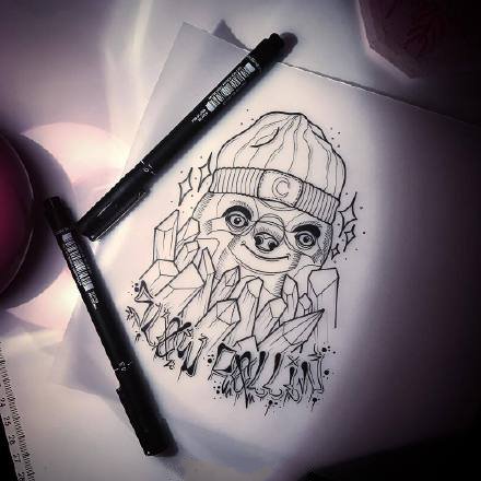 13张new school风格的纹身图案线稿