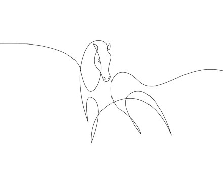 超简约一笔画动物纹身手稿素材