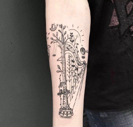 很有线条感的一组简约创意点刺纹身图案