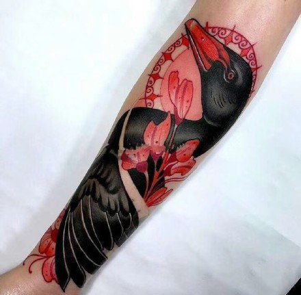 天鹅纹身图--一组关于天鹅的漂亮纹身图案欣赏