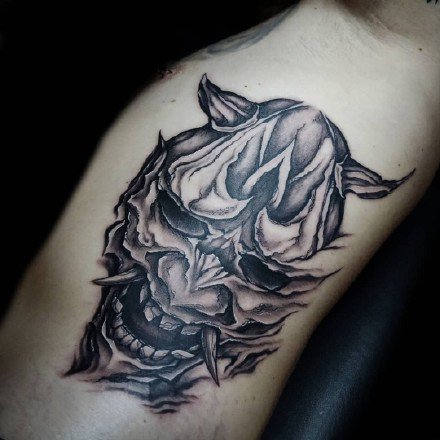 一组个性别致的日本般若纹身图案作品