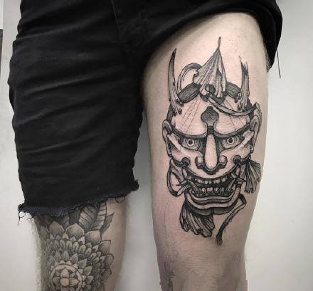 一组个性别致的日本般若纹身图案作品