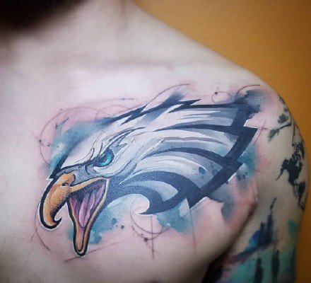 几张个性的动物水彩色纹身图案