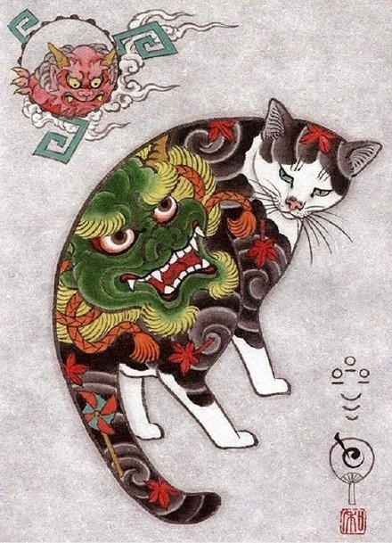 日本插画家田中秀治以猫为主题的浮世绘作品