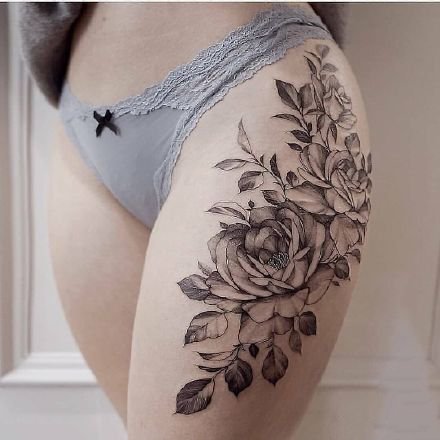 花纹身--适合女生各部位的一组性感花纹身图案