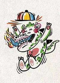 有点小清新感觉的newschool风格彩色小图案纹身手稿