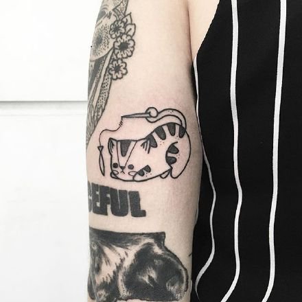 几张可爱黑色小动物的纹身图案和手稿分享