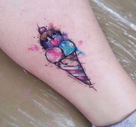 冰淇淋纹身--一组创意的美食冰激凌纹身图片欣赏