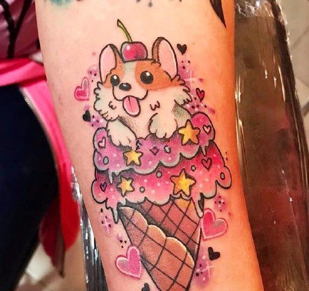 冰淇淋纹身--一组创意的美食冰激凌纹身图片欣赏