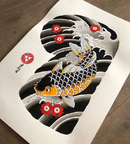 传统风格的一组半胛纹身图案手稿图案