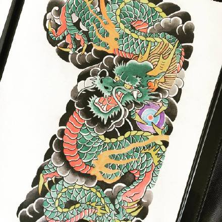 传统风格的一组半胛纹身图案手稿图案