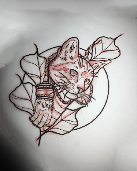 newschool线稿--21张不错的newschool创意动物纹身手稿图案