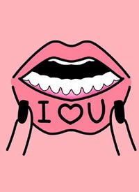 烈焰红唇--9张创意的红嘴唇相关的纹身手稿图案