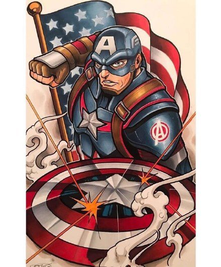 欧美科幻电影角色纹身手稿图案--大神David Tevenal的marvel手稿