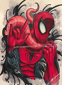 欧美科幻电影角色纹身手稿图案--大神David Tevenal的marvel手稿