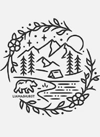 一组简笔小风景线图纹身手稿