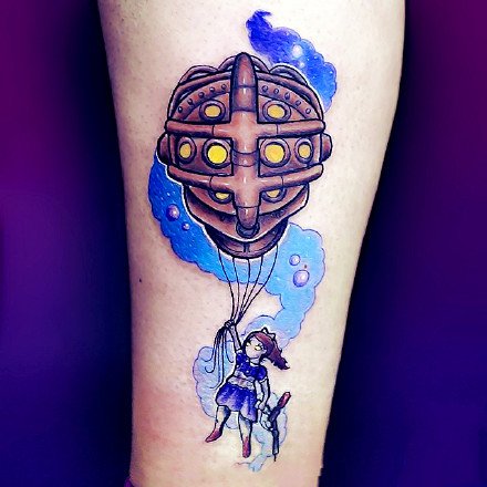 一组彩色的newschool炫彩 纹身图案欣赏