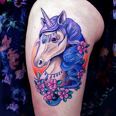 一组彩色的newschool炫彩 纹身图案欣赏