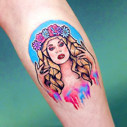 一组彩色的newschool炫彩 纹身图案欣赏