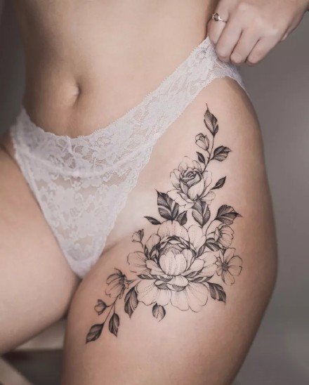 素花纹身--15张适合女性的性感又漂亮的素花纹身图案