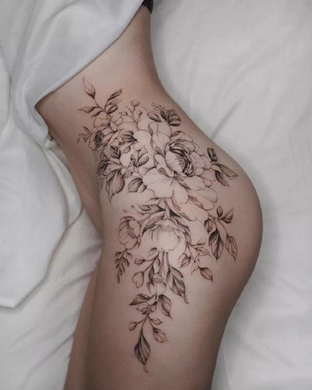 素花纹身--15张适合女性的性感又漂亮的素花纹身图案