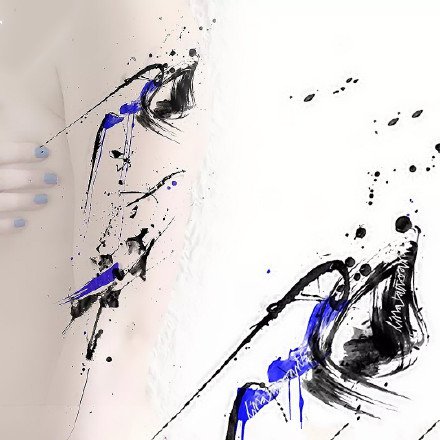 一组中国风的漂亮水墨纹身图案欣赏