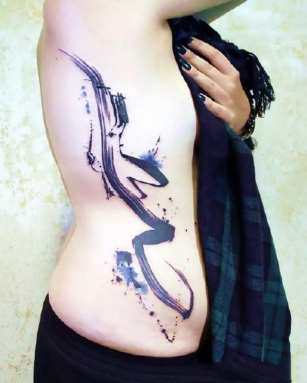 一组中国风的漂亮水墨纹身图案欣赏