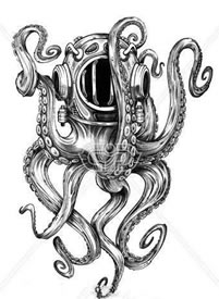 29张八爪鱼章鱼纹身手稿图案欣赏