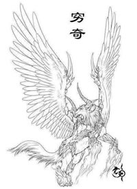 穷奇纹身手稿--12张可以拿来纹身的穷奇素材图案