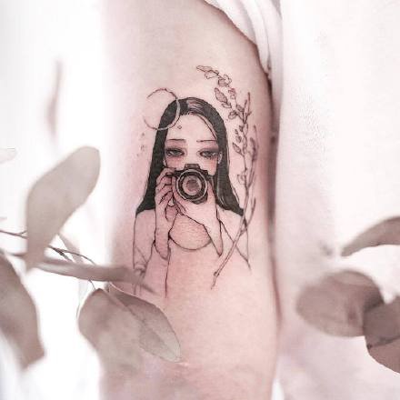 27张可爱美丽的卡通小女孩--纹身师rikkiiies的纹身图案作品