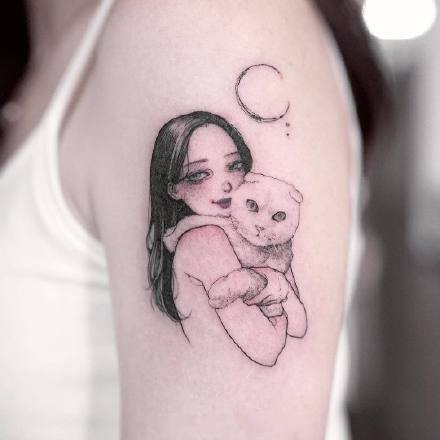 27张可爱美丽的卡通小女孩--纹身师rikkiiies的纹身图案作品