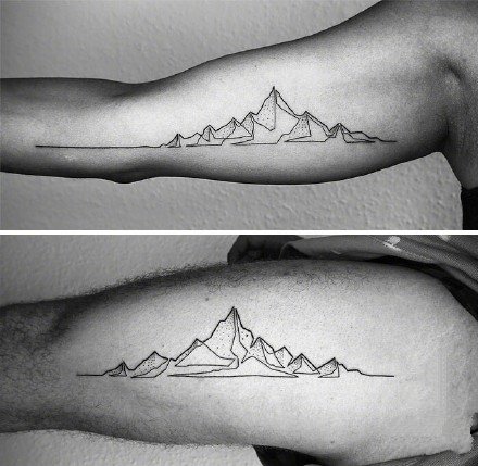 一笔画线条简约纹身图案-现居德国的伊朗纹身艺术家 Mo Ganji作品