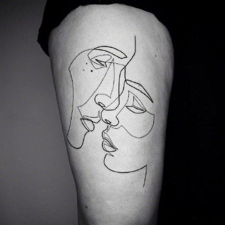 一笔画线条简约纹身图案-现居德国的伊朗纹身艺术家 Mo Ganji作品