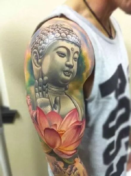 一组佛像相关的3d写实佛纹身图案作品