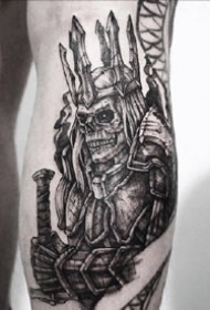 暗黑点刺骷髅--一组9张暗黑点刺骷髅纹身图案