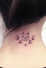 一组超简约的小清新简单线条纹身图案