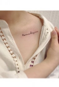 锁骨纹身贴效果图--一组女生锁骨处的简约小清新纹身贴图片欣赏缩略频道推荐图