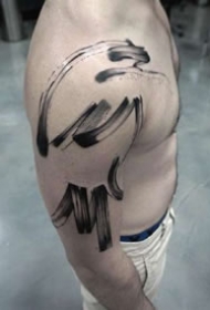 写意纹身--9张水墨中国风的写意简约纹身图案