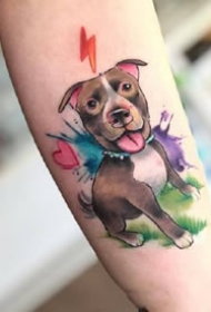 水彩卡通纹身--手臂和腿部色彩艳丽的水彩色卡通纹身图案